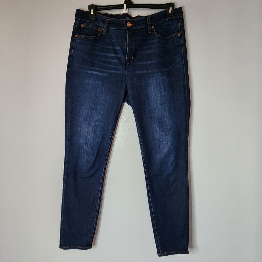 J. Crew High Rise Skinny Jean Womens Size 32 Medium Wash N25 9" Toothpick